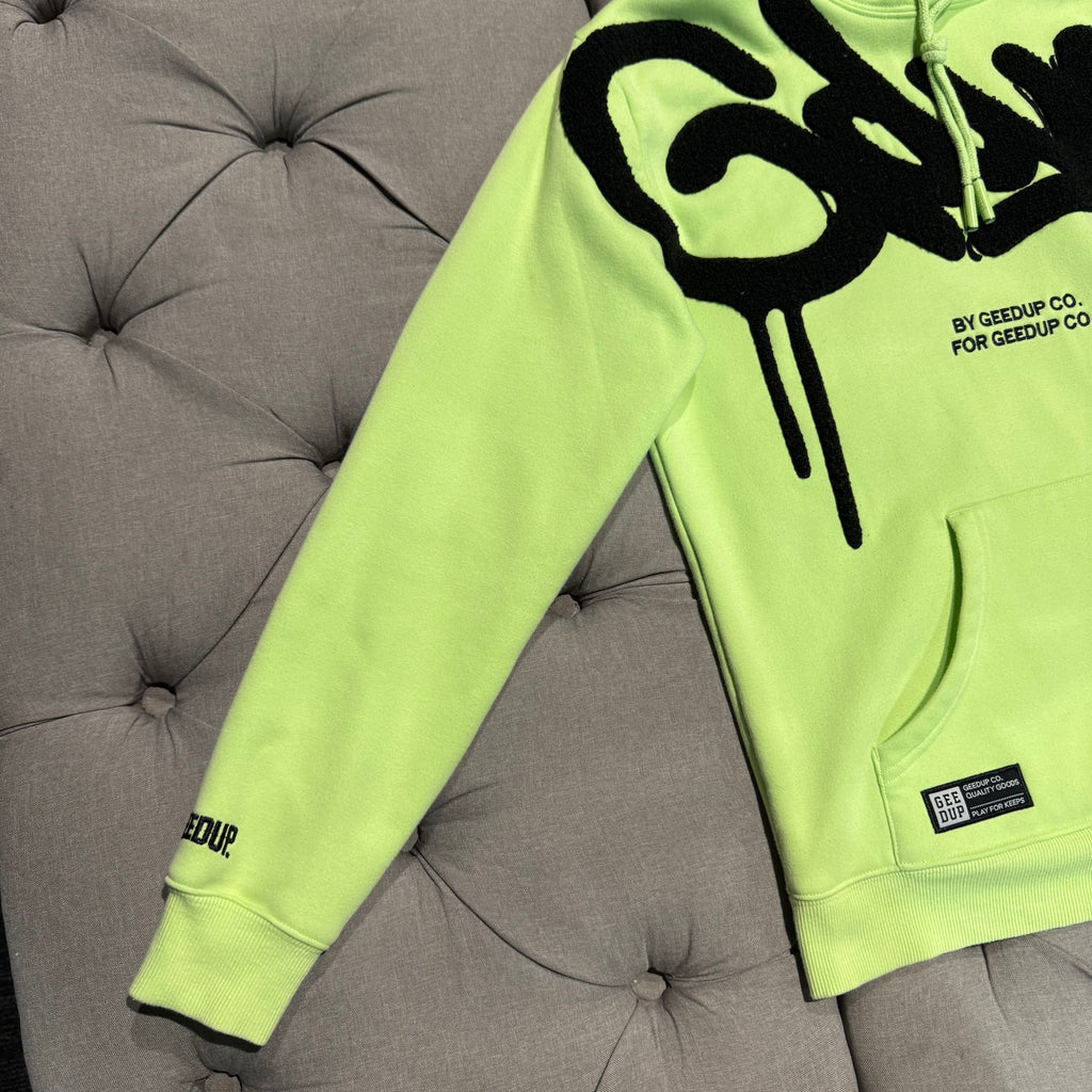 Geedup Handstyle Hoodie 'Pastel Green Black' (Second hand)