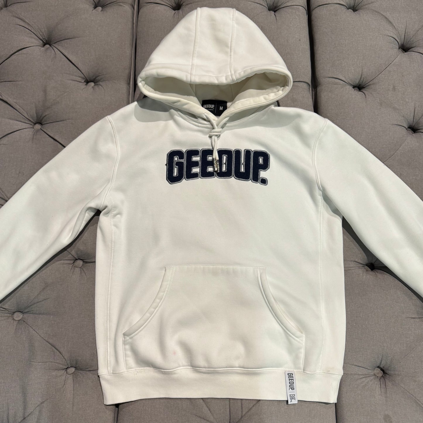 Geedup Play For Keeps Hoodie 'White Navy' (Second hand)