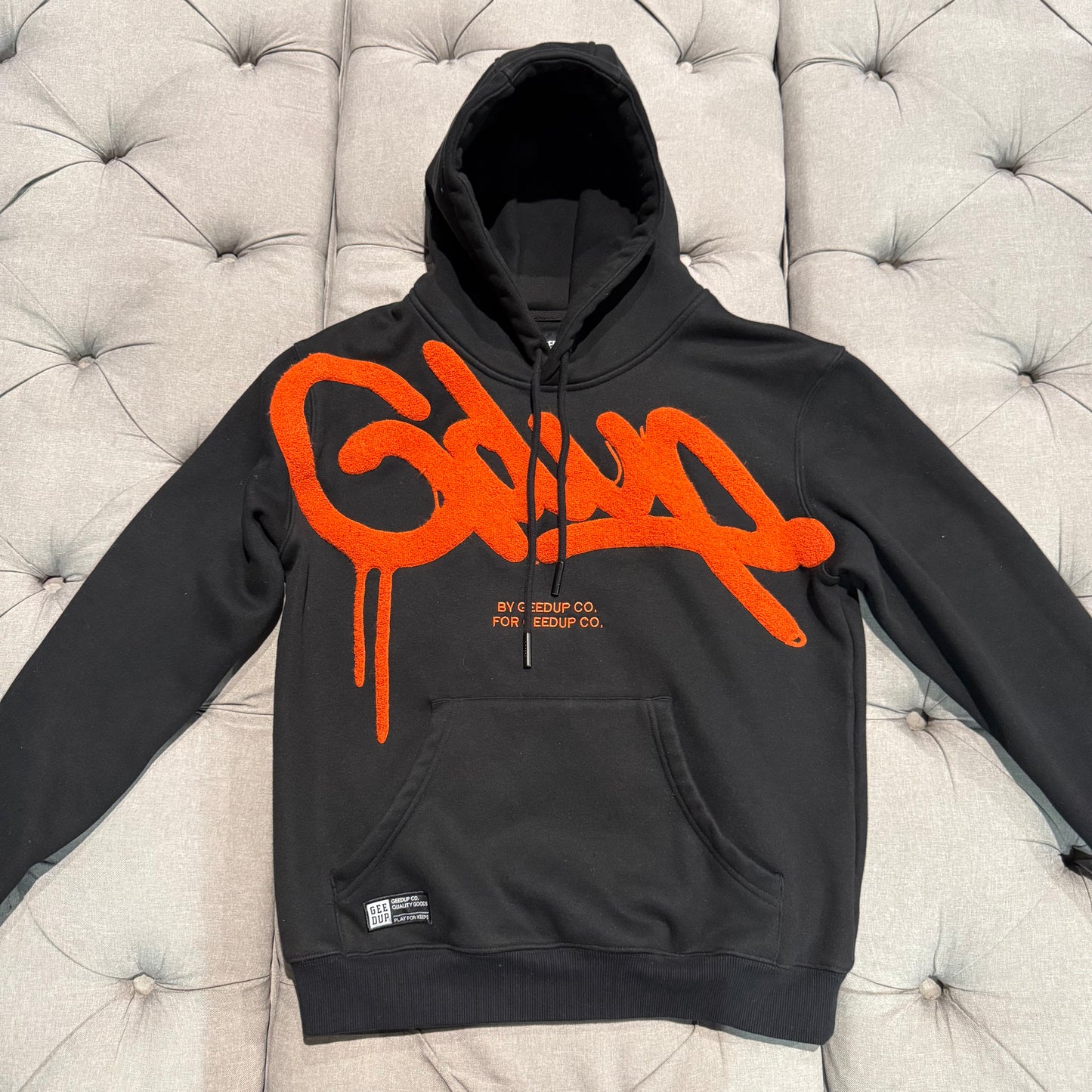 Geedup Handstyle Hoodie 'Black Burnt Orange' (Second hand)