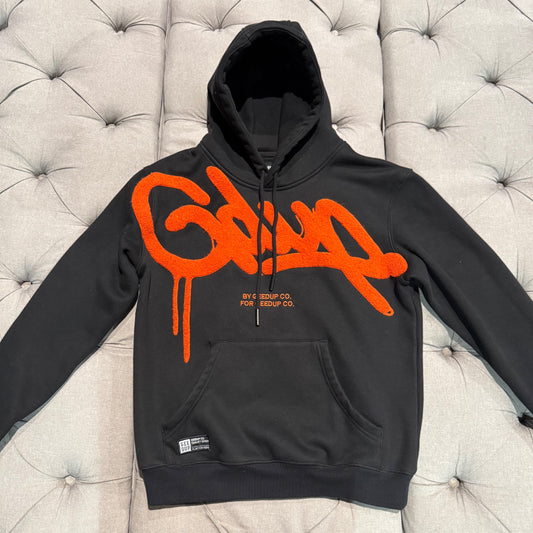 Geedup Handstyle Hoodie 'Black Burnt Orange' (Second hand)