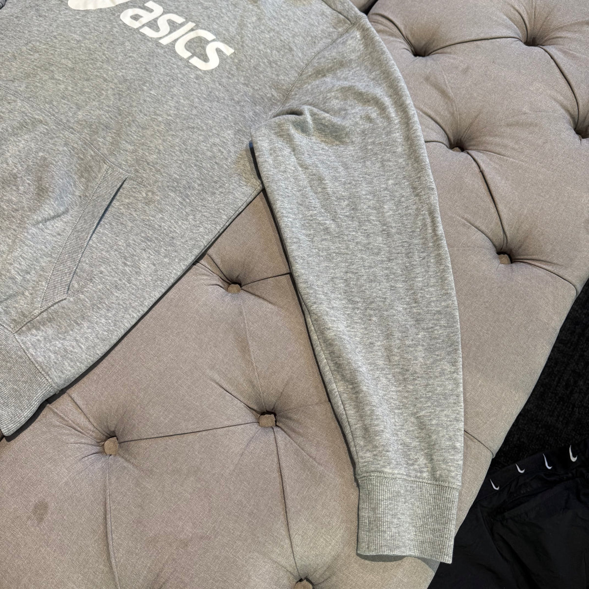 Asics Front Logo Hoodie 'Grey White' (Second hand)