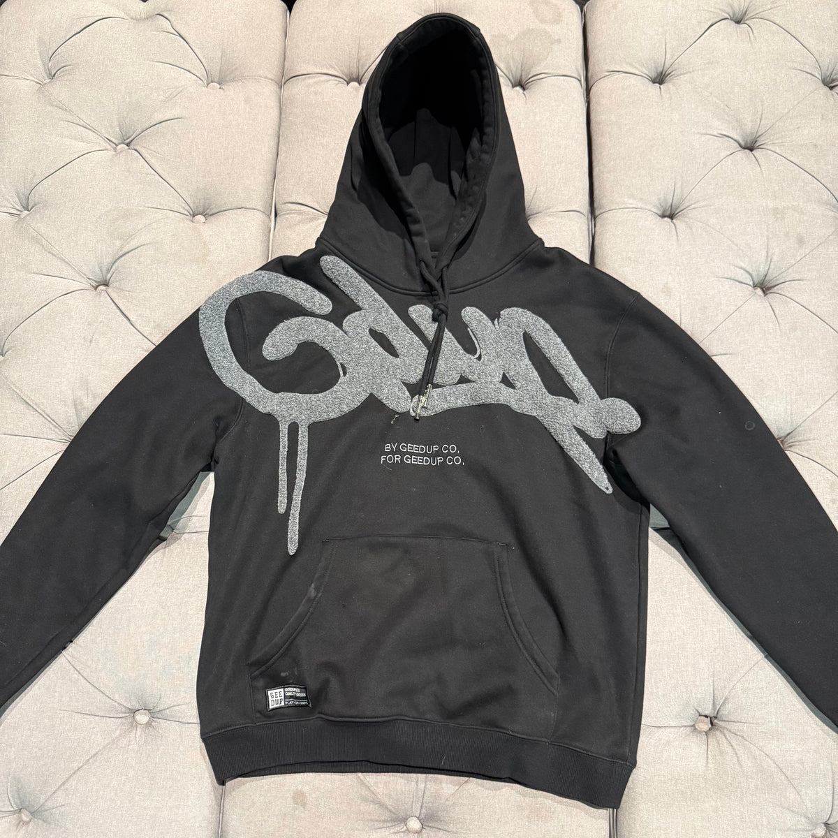 Geedup Handstyle Hoodie 'Black Grey' (Second hand)
