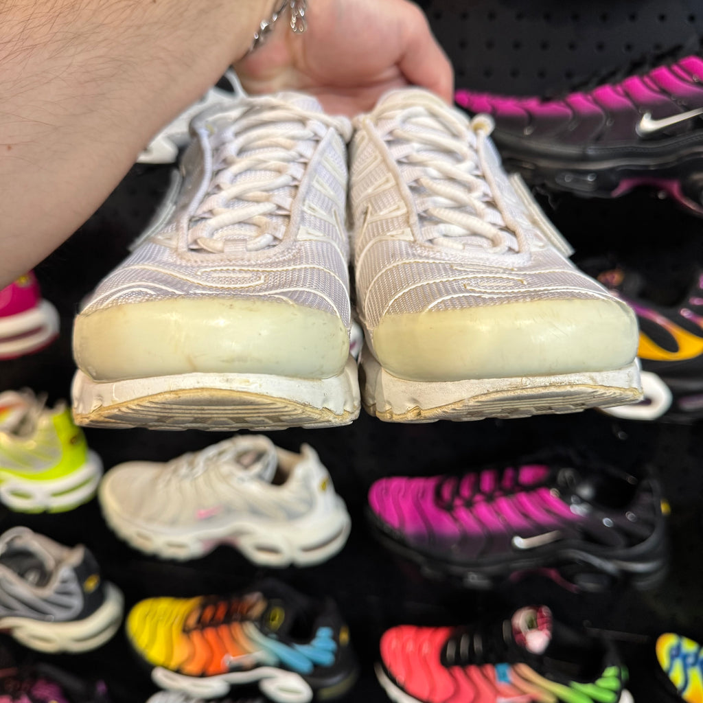 Nike Air Max Plus TN 'Triple White Casper White Removeable Swoosh' (Second hand)