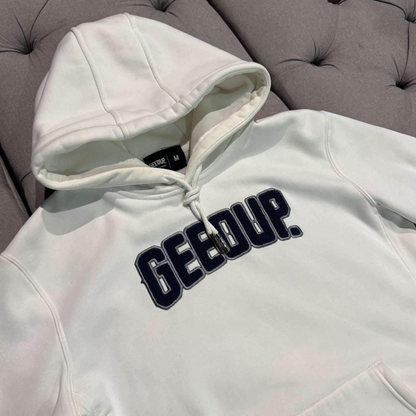 Geedup Play For Keeps Hoodie 'White Navy' (Second hand)