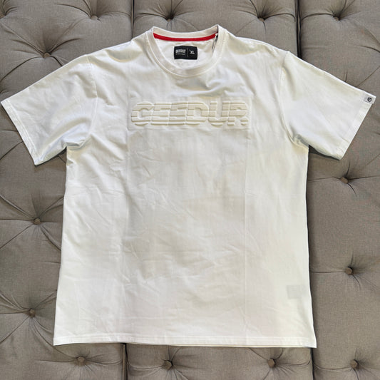 Geedup Embossed Logo Sportsman T-Shirt 'White' (Second hand)