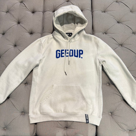 Geedup Play For Keeps Hoodie 'White Marle Blue' (Second hand)