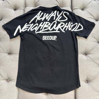 Geedup Always Neighbourhood T-Shirt 'Black White' (Second hand)