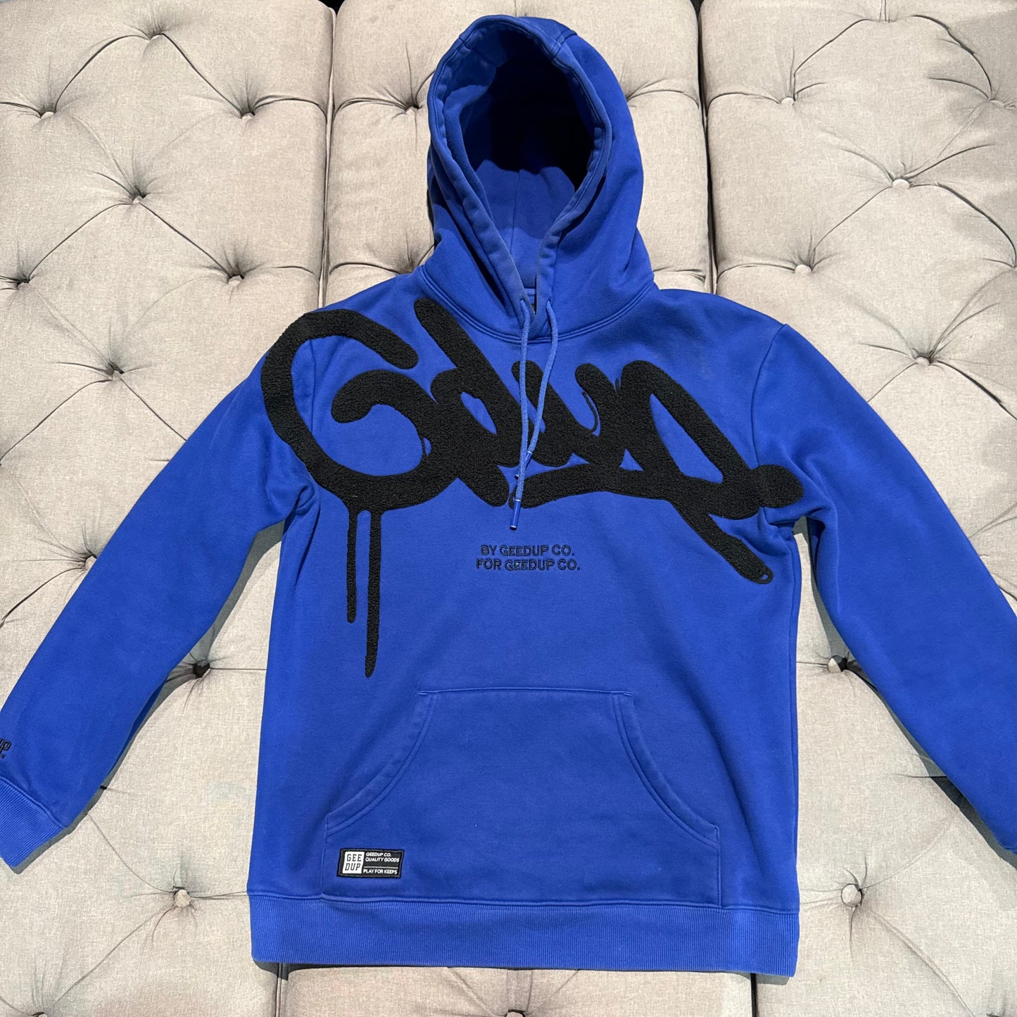 Geedup Handstyle Hoodie 'Blue Black' (Second hand)