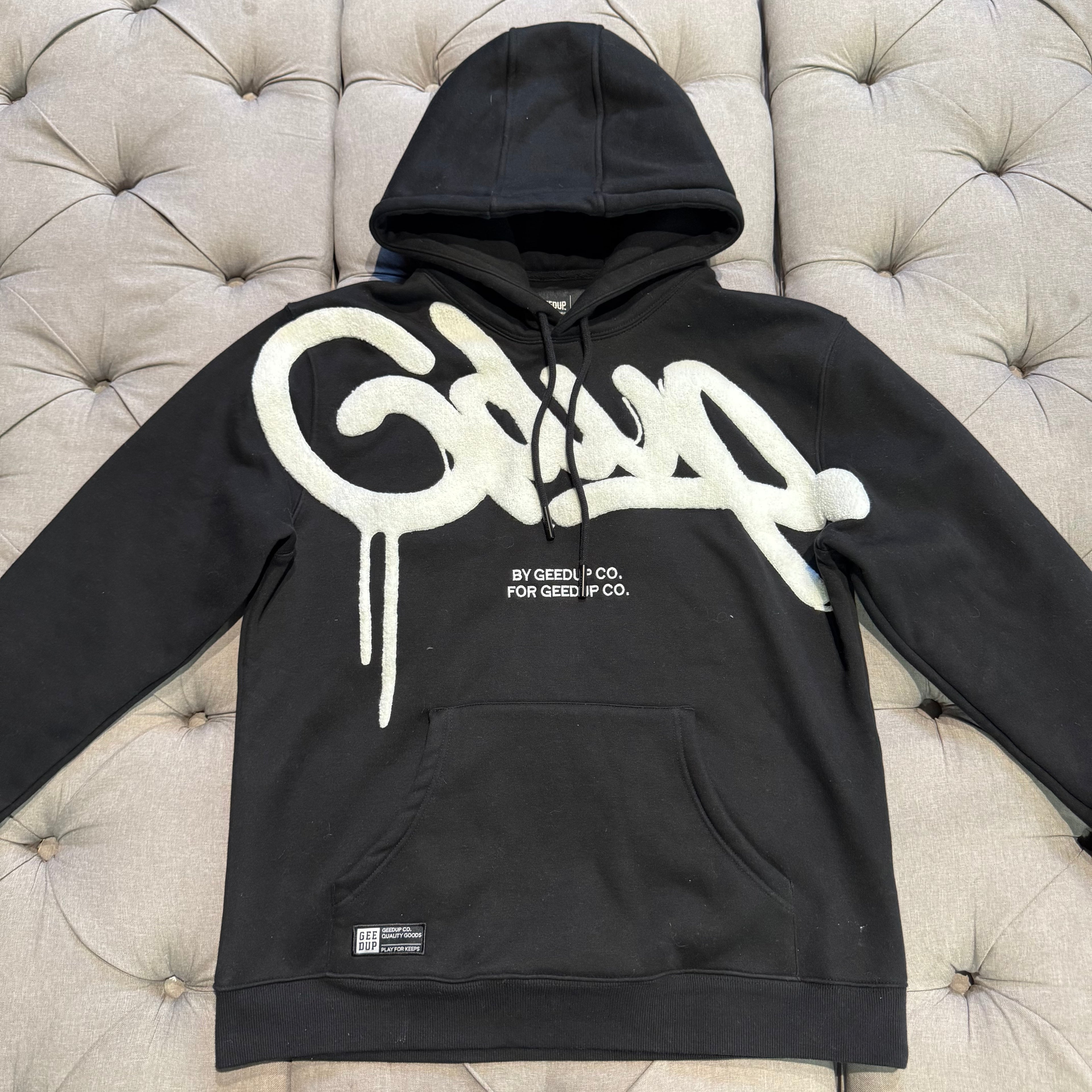 Geedup Handstyle Hoodie 'Black White' (Second hand)