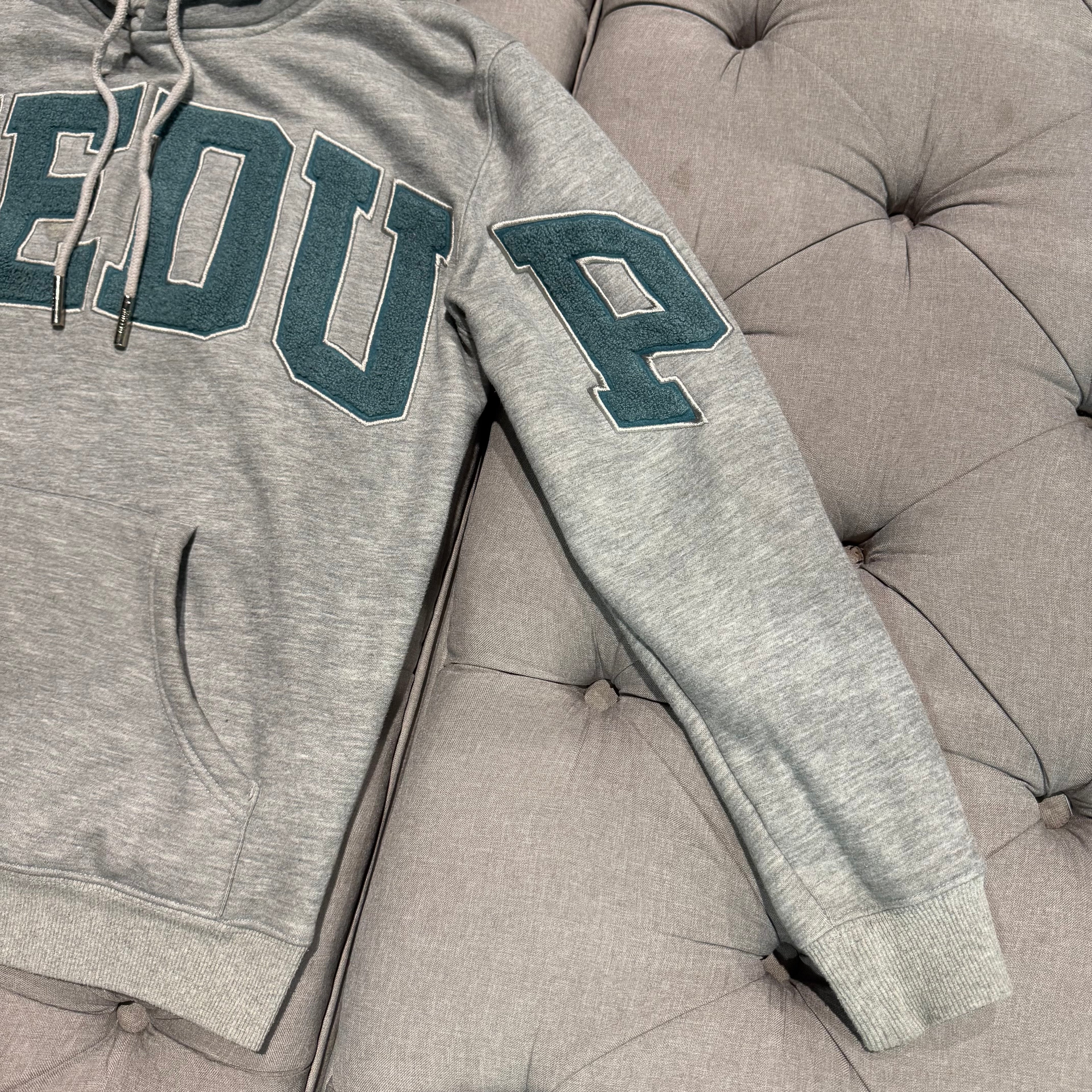 Geedup Team Logo Hoodie 'Grey Aqua' (Second hand)