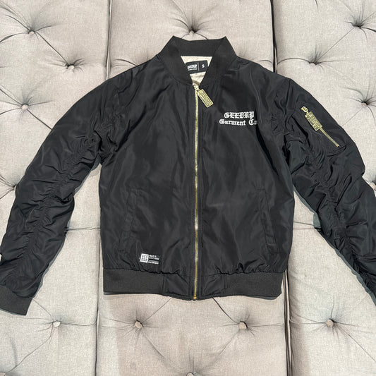 Geedup Garment Co Bomber Jacket Multi Logo 'Black White' (Second hand)