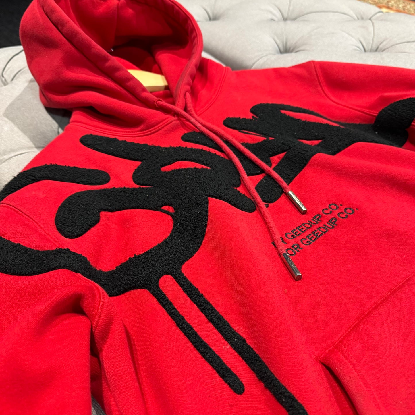 Geedup Handstyle Hoodie 'Red Black' (Second hand)