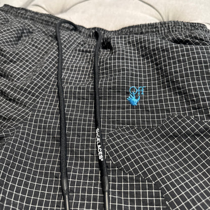 Nike x Off-White Grid-Pattern Woven Shorts 'Black Blue' (Second Hand)