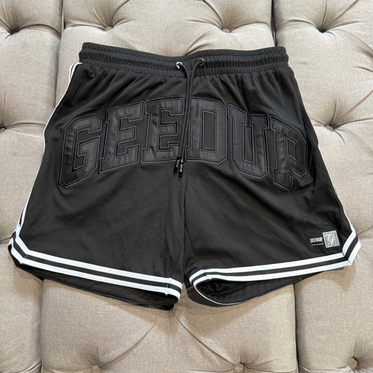 Geedup Team Logo Old School Basketball Shorts 'Black White' (Brand New)
