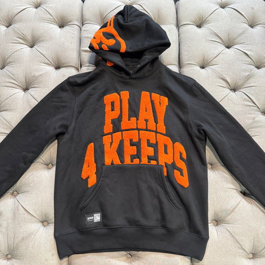 Geedup Play 4 Keeps Towel Print Hoodie 'Black Orange' (Brand New)