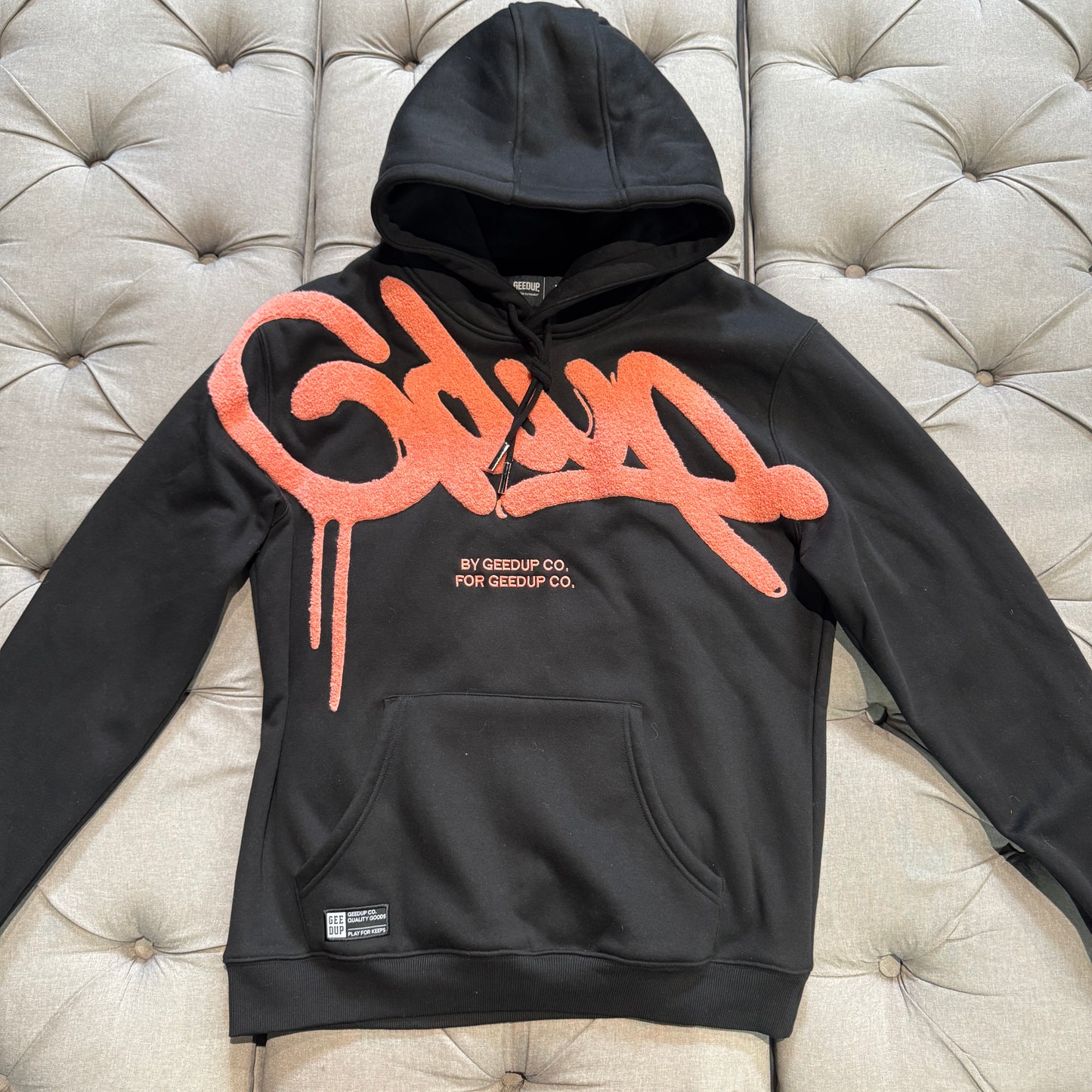 Geedup Handstyle Hoodie 'Black Peach' (Second hand)