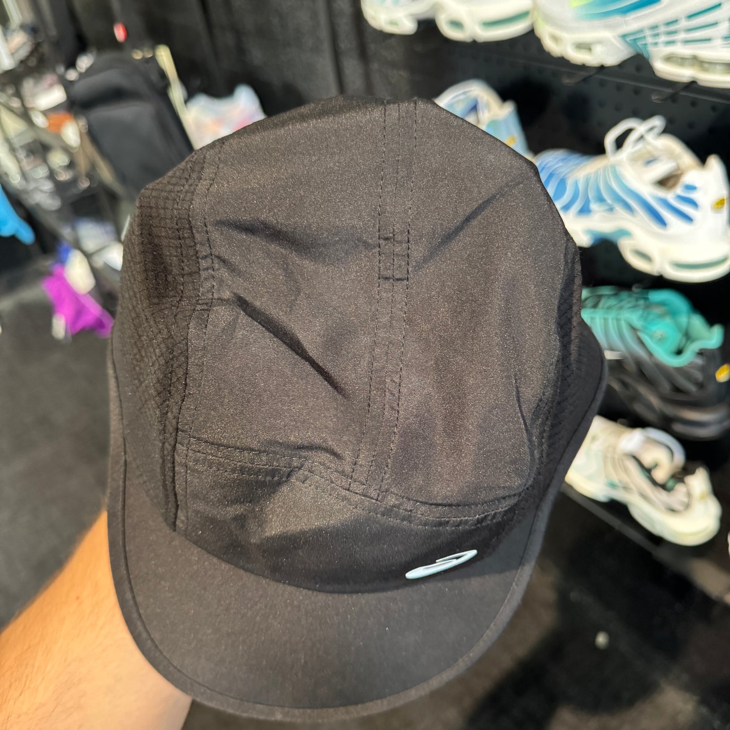Asics Mesh Side 5 Pannel Cap 'Black White' (Brand New)