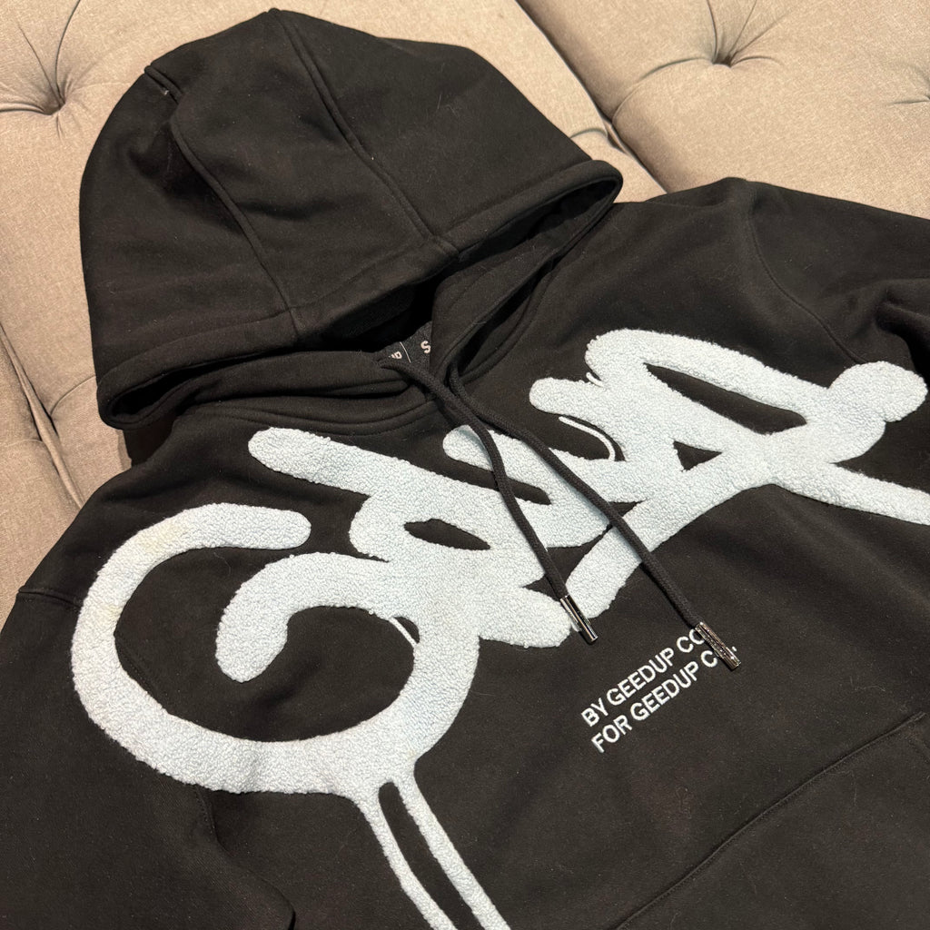 Geedup Handstyle Hoodie 'Black Baby Blue' (Second hand)
