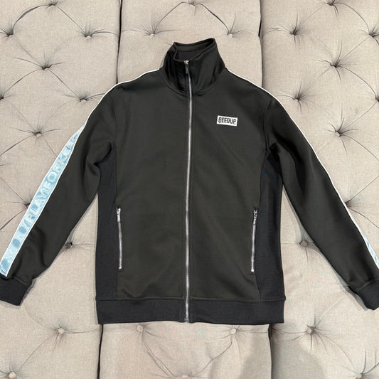 Geedup Play For Keeps Zip-Up Track Jacket ‘Black Baby Blue’ (Second hand)