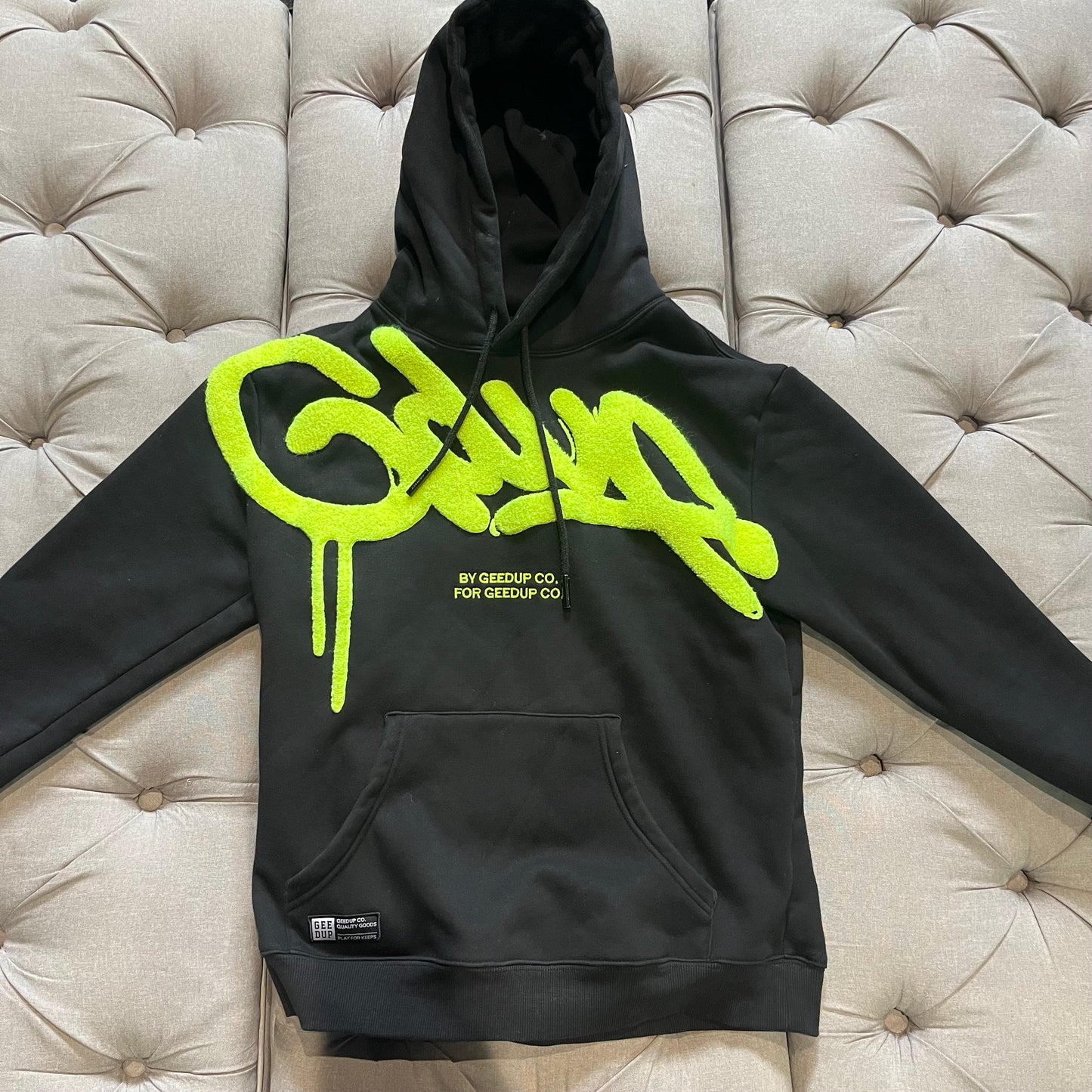 Geedup Handstyle Hoodie 'Black Neon' (Second hand)