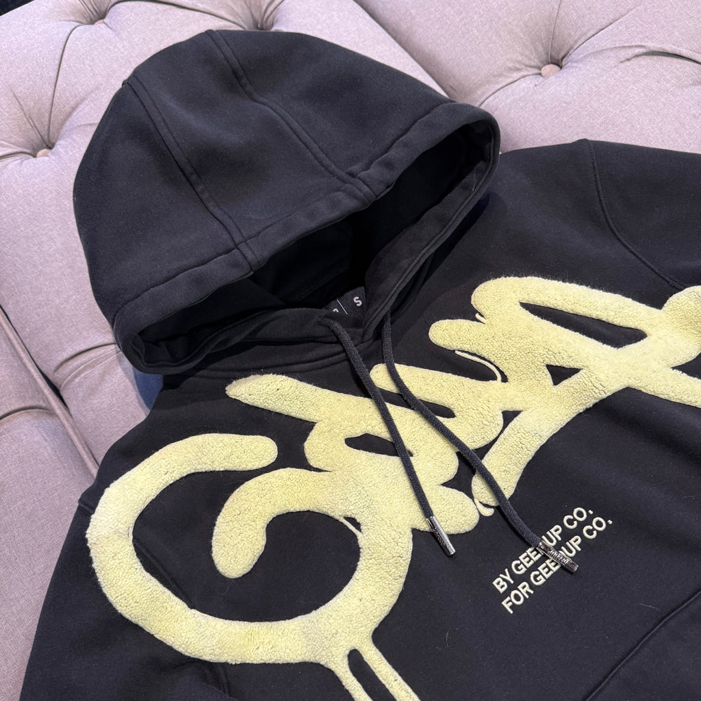 Geedup Handstyle Hoodie 'Black Hyper Yellow' (Second hand)