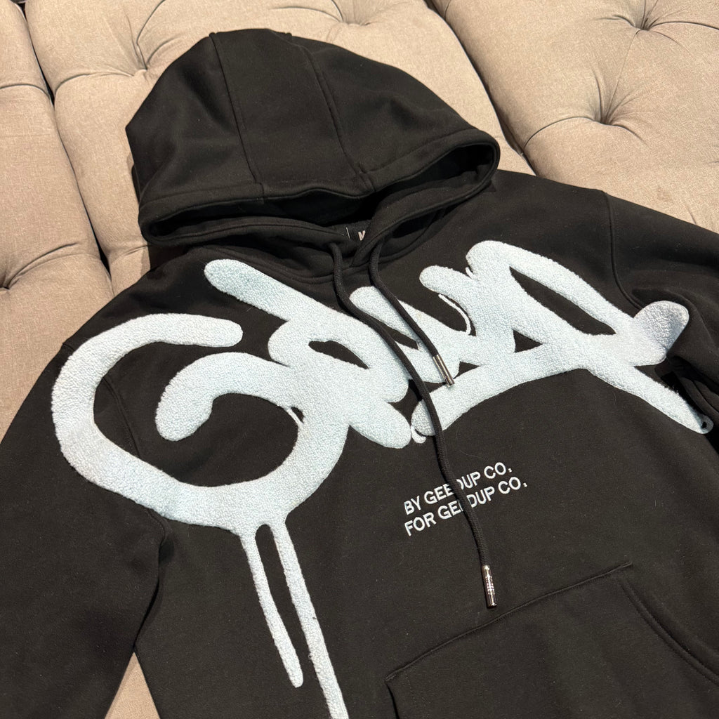Geedup Handstyle Hoodie 'Blue Black' (Second hand)