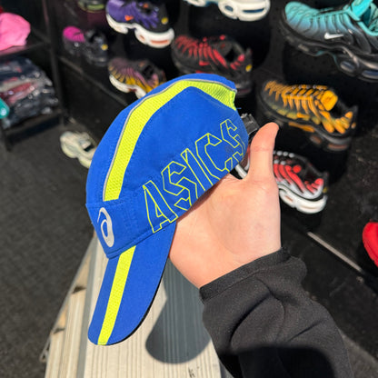 Asics Running Cap 'Blue Neon Green' (Second hand)