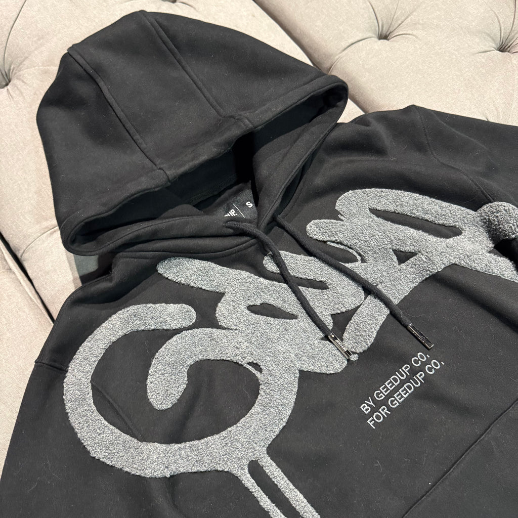 Geedup Handstyle Hoodie 'Black Grey' (Second hand)