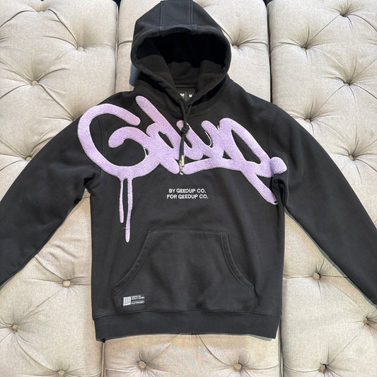 Geedup Handstyle Hoodie 'Black Lavender Purple' (Second hand)