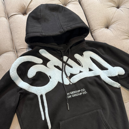 Geedup Handstyle Hoodie 'Black Baby Blue' (Second hand)