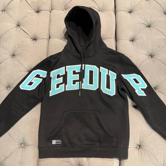 Geedup Team Logo Hoodie 'Black Baby Blue' (Second hand)
