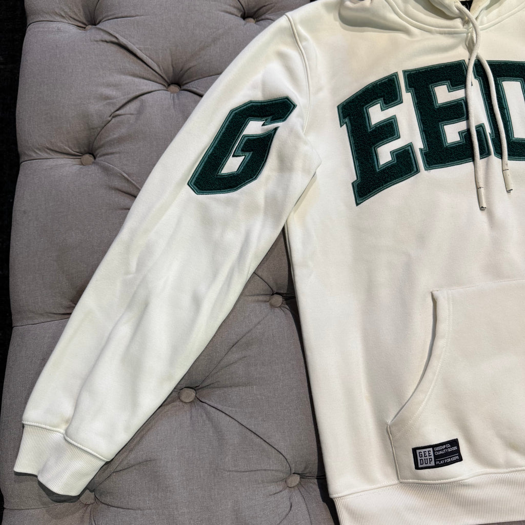 Geedup Team Logo Hoodie 'White Green' (Second hand)