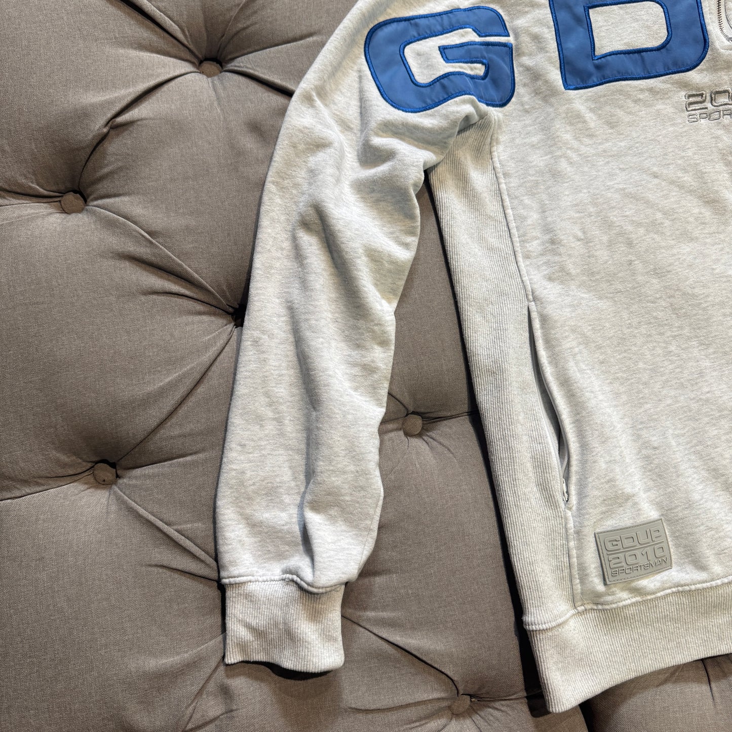 Geedup Since 2010 Quarter Zip 'White Marle Blue' (Second hand)