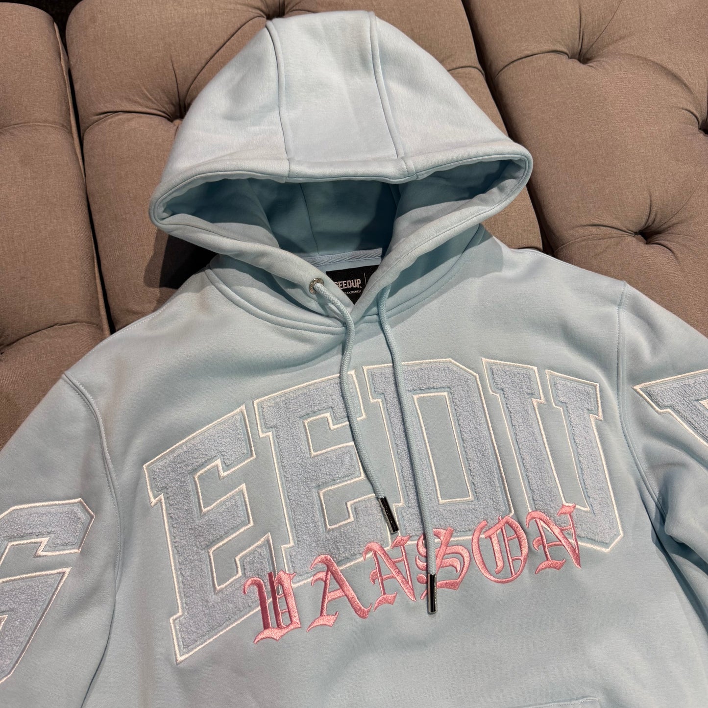 Geedup X Vanson Team Logo Hoodie 'Light Blue' (Second hand)