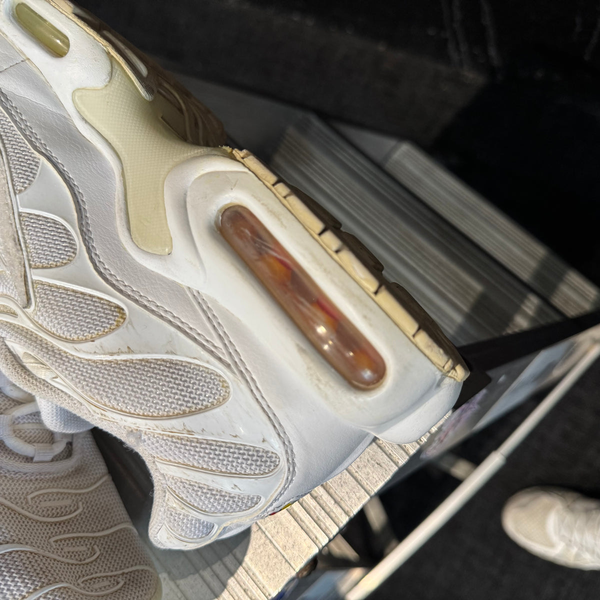 Nike Air Max Plus TN 'Triple White Casper White Removeable Swoosh' (Second hand)