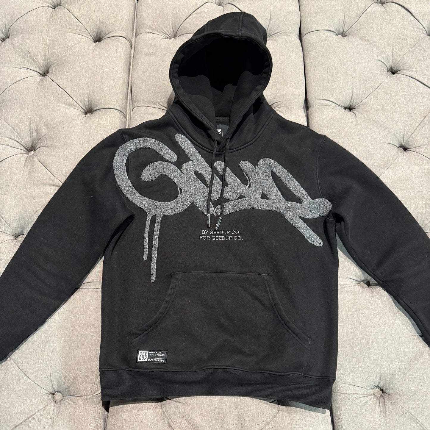 Geedup Handstyle Hoodie 'Grey Black' (Second hand)