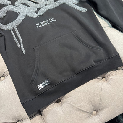 Geedup Handstyle Hoodie 'Black Grey' (Second hand)