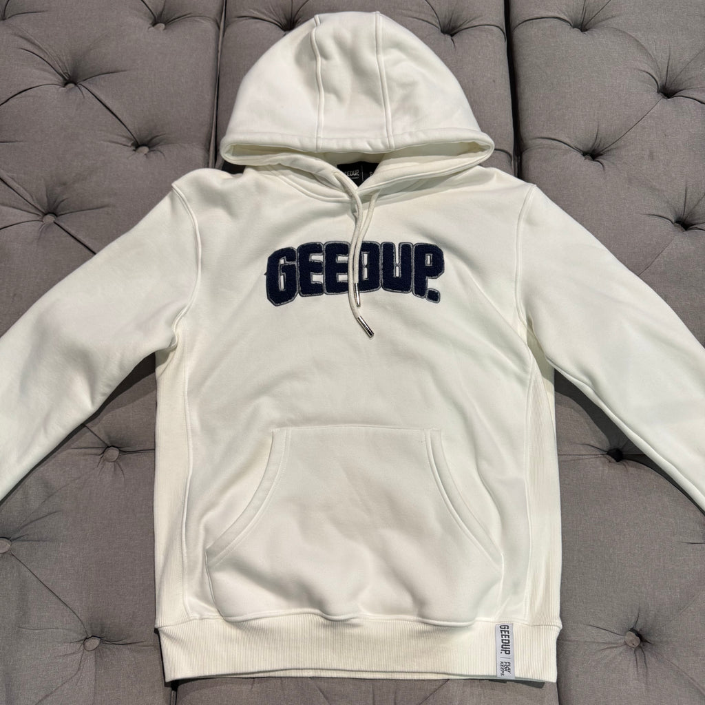 Geedup Play For Keeps Hoodie 'White Navy Blue' (Second hand)