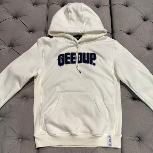 Geedup Play For Keeps Hoodie 'White Navy Blue' (Second hand)
