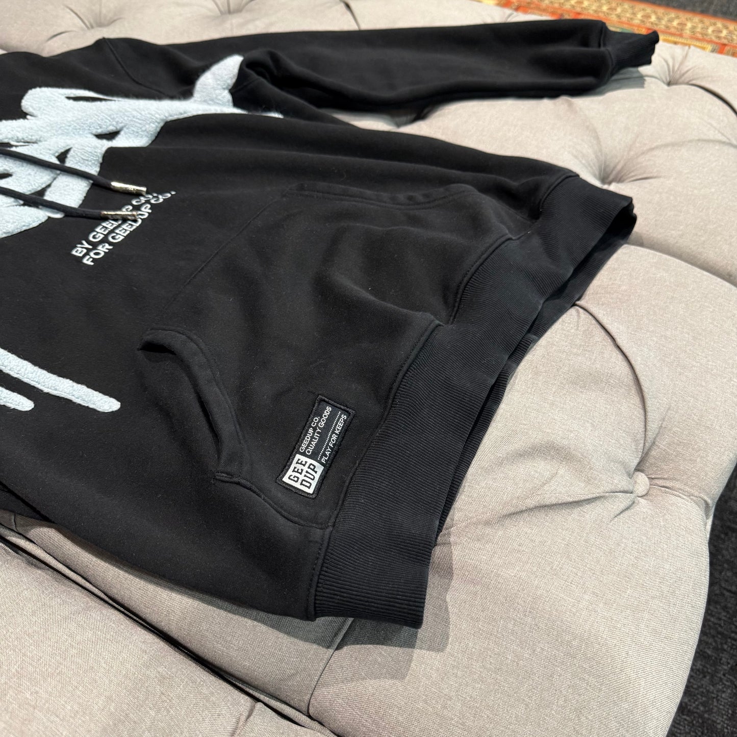 Geedup Handstyle Hoodie 'Black Baby Blue' (Second hand)