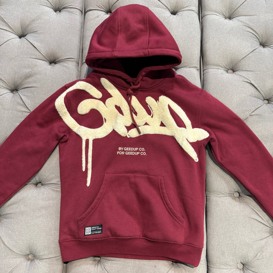 Geedup Handstyle Hoodie 'Maroon Cream' (Second hand)
