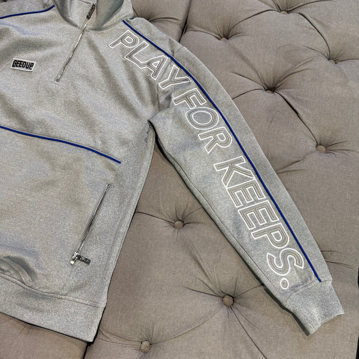 Geedup PFK Qtr Zip 'Grey Blue' (Second hand)