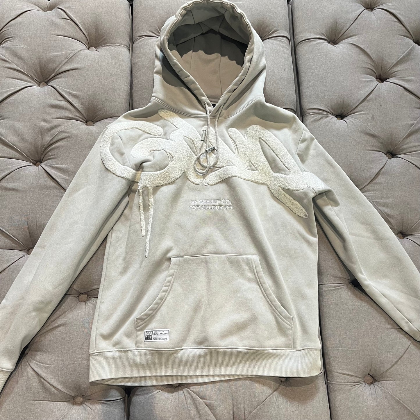 Geedup Handstyle Hoodie 'Grey White' (Second hand)