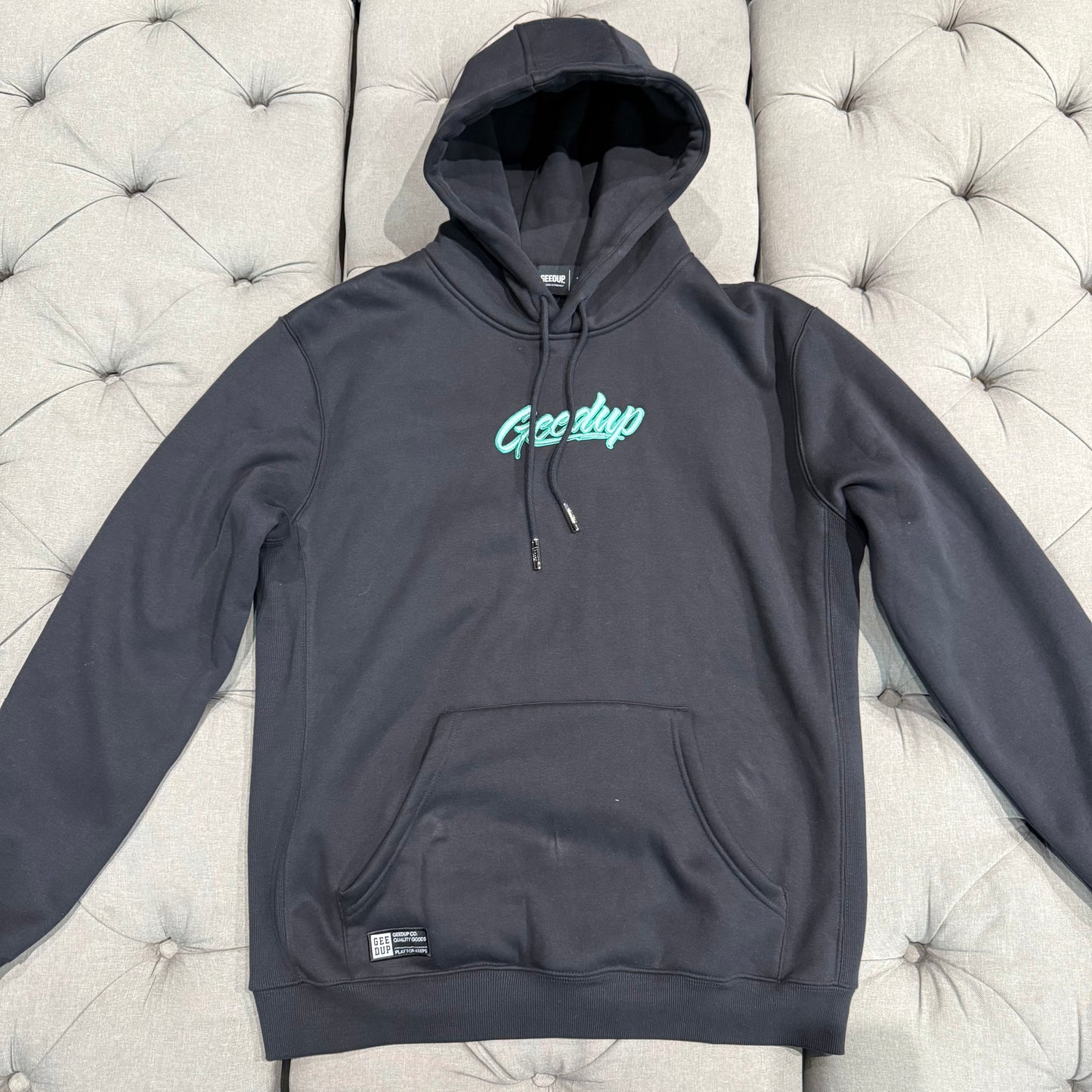Geedup Script Logo Hoodie 'Navy Green' (Second hand)