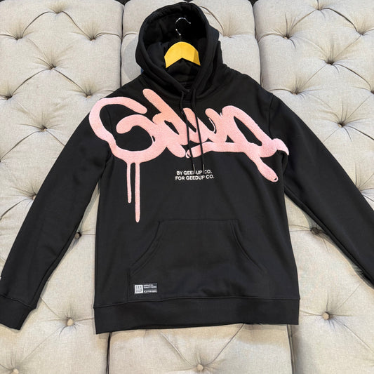 Geedup Handstyle Hoodie 'Black Pink' (Second hand)