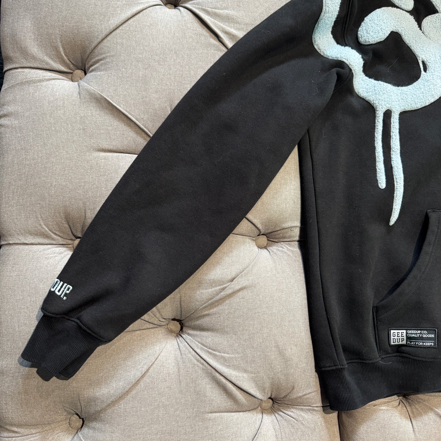 Geedup Handstyle Hoodie 'Black Baby Blue' (Second hand)