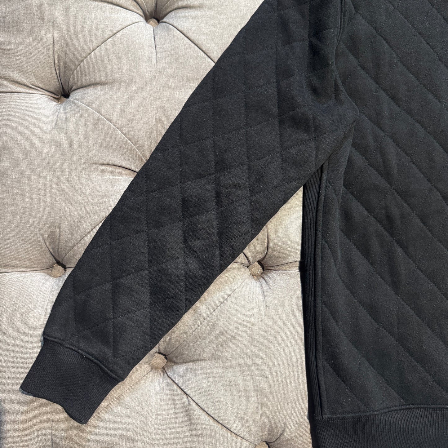 Geedup Stitched Quilt Hoodie 'Black' (Second hand)