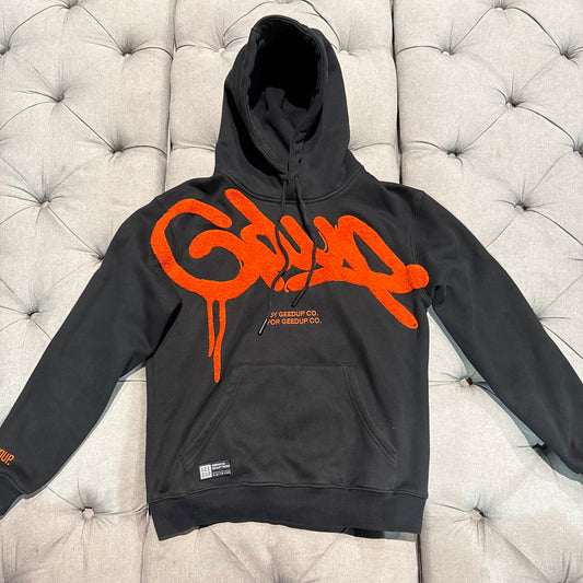 Geedup Handstyle Hoodie 'Black Burnt Orange' (Second hand)