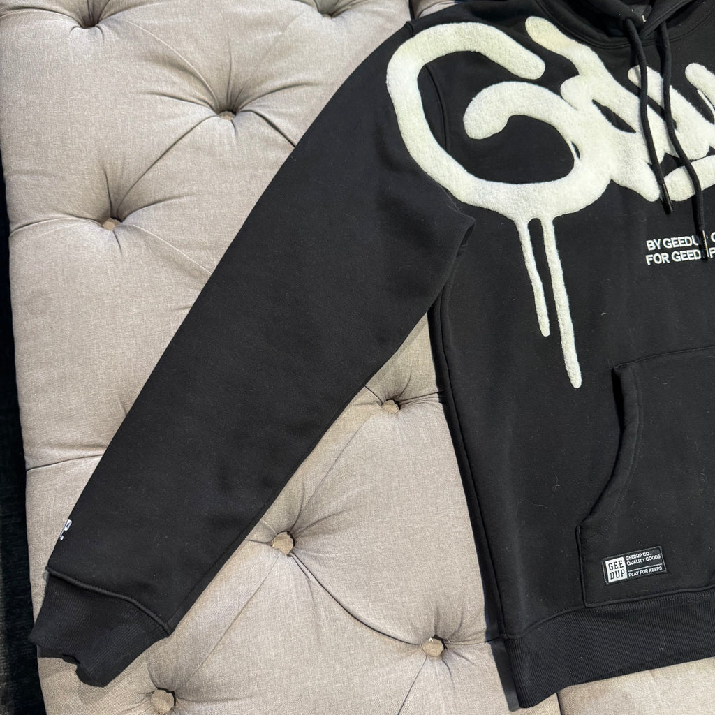 Geedup Handstyle Hoodie 'Black White' (Second hand)