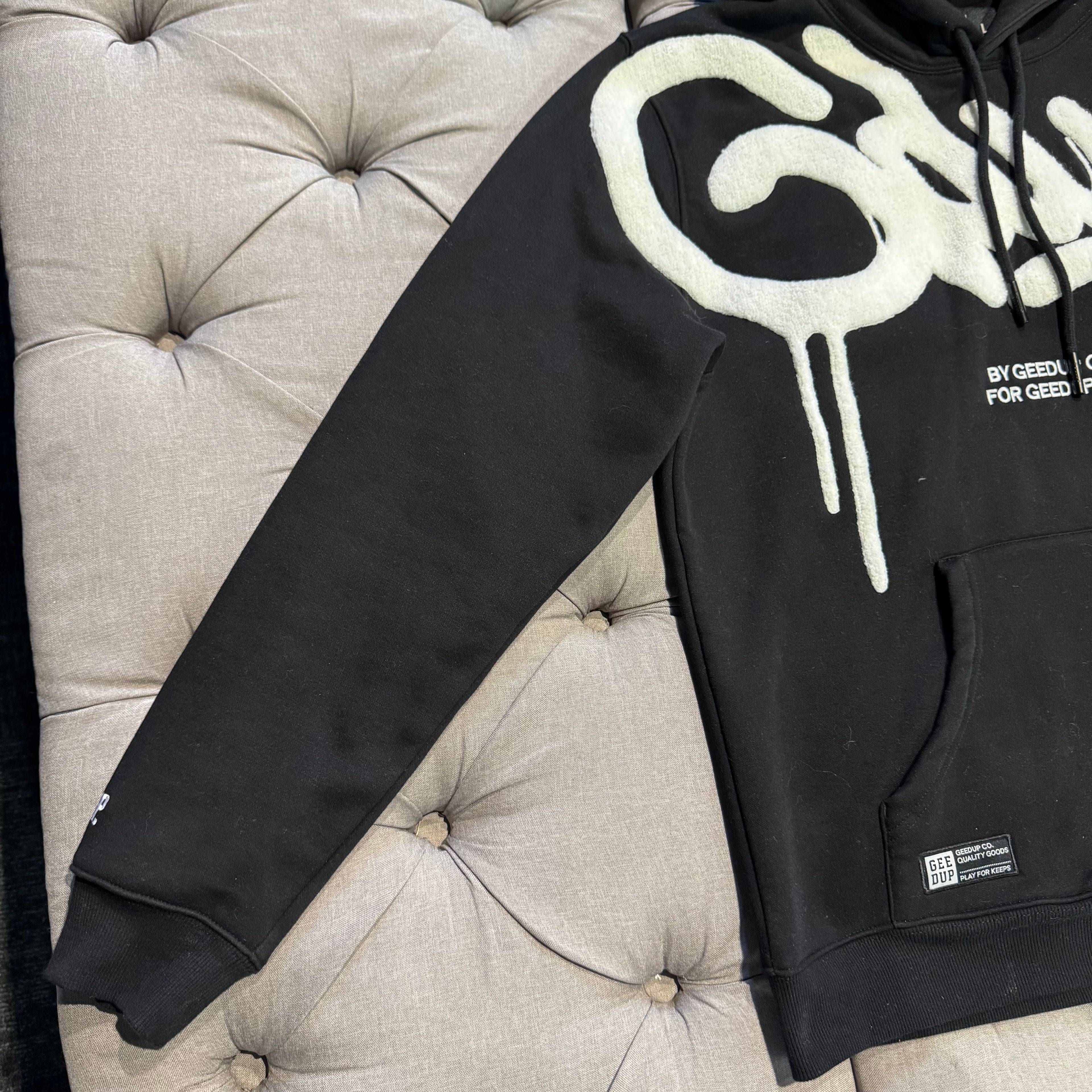 Geedup Handstyle Hoodie 'Black White' (Second hand)